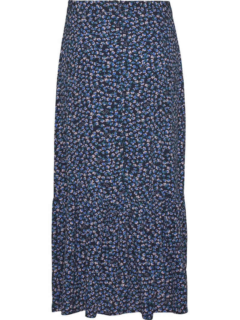 Falda-midi-con-estampado-floral