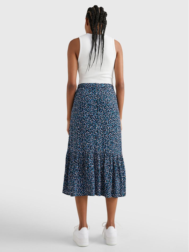 Falda-midi-con-estampado-floral