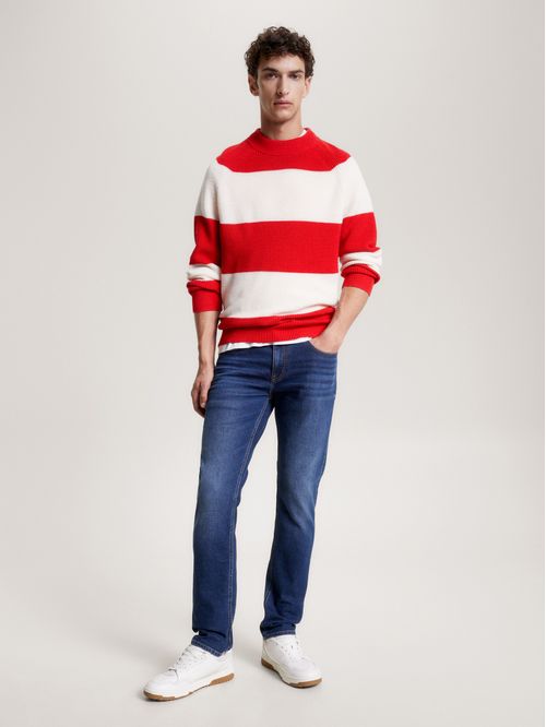 Jeans Denton de corte recto con efecto desteñido