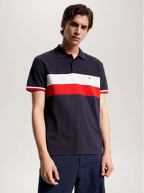 Polo colorblock con logo