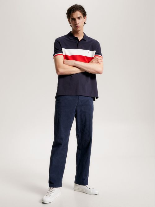 Polo colorblock con logo