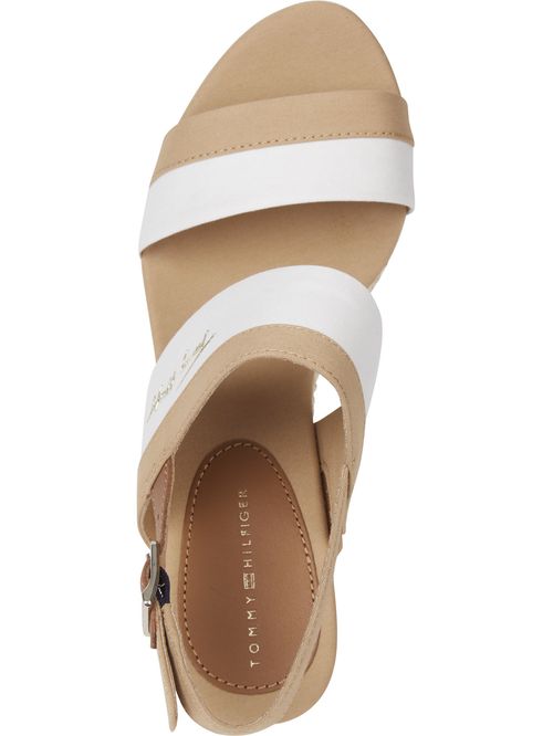 Sandalias de cuero con cuña alta