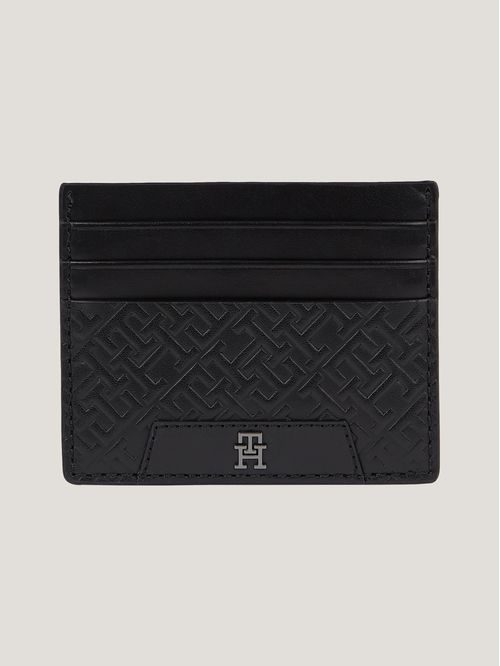 tarjetero de cuero con monogramas TH