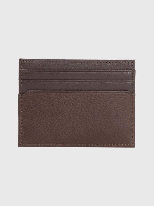 Tarjetero premium de cuero con cinta