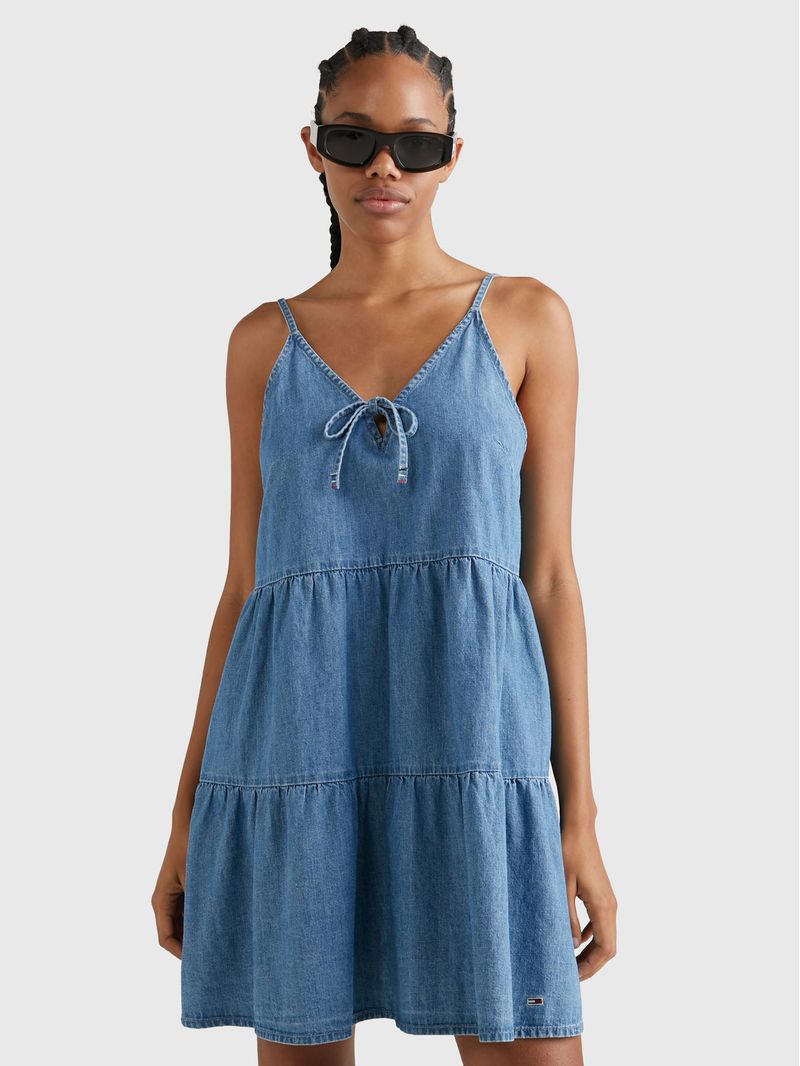 Vestido-vaquero-de-chambray-escalonado