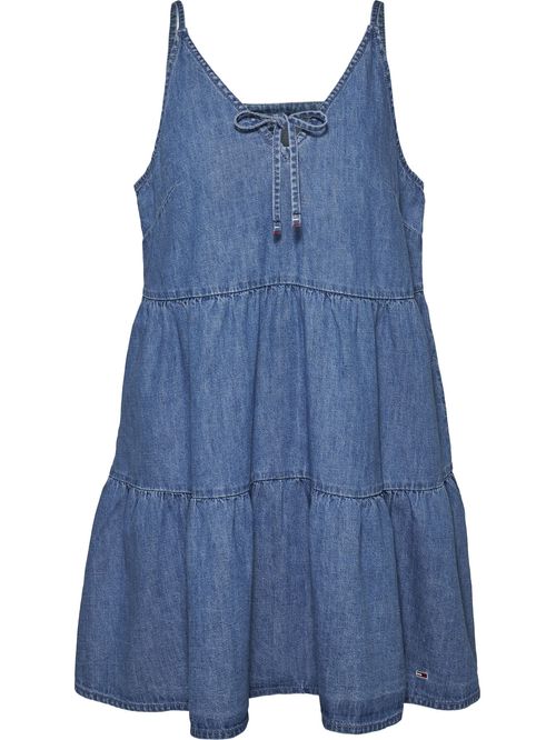 Vestido vaquero de chambray escalonado