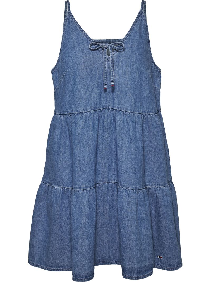 Vestido-vaquero-de-chambray-escalonado