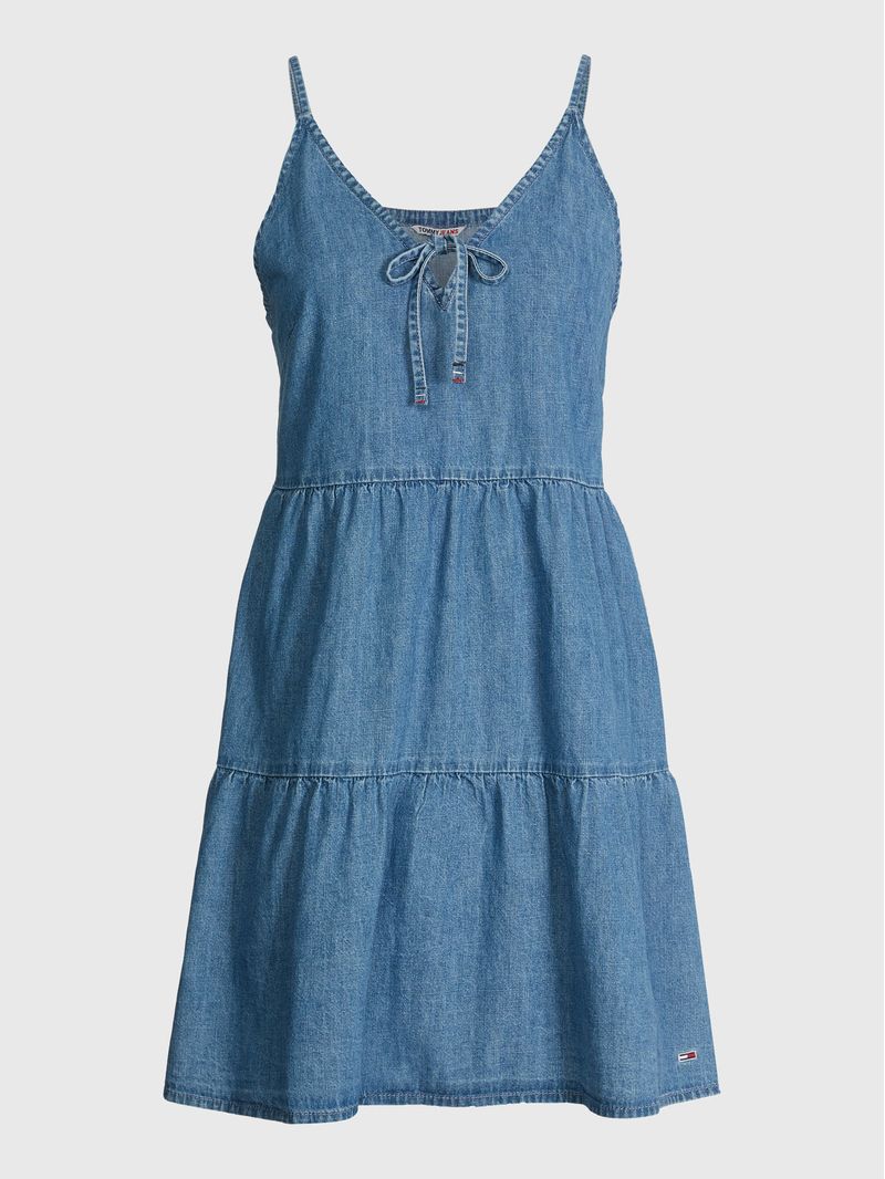 Vestido-vaquero-de-chambray-escalonado