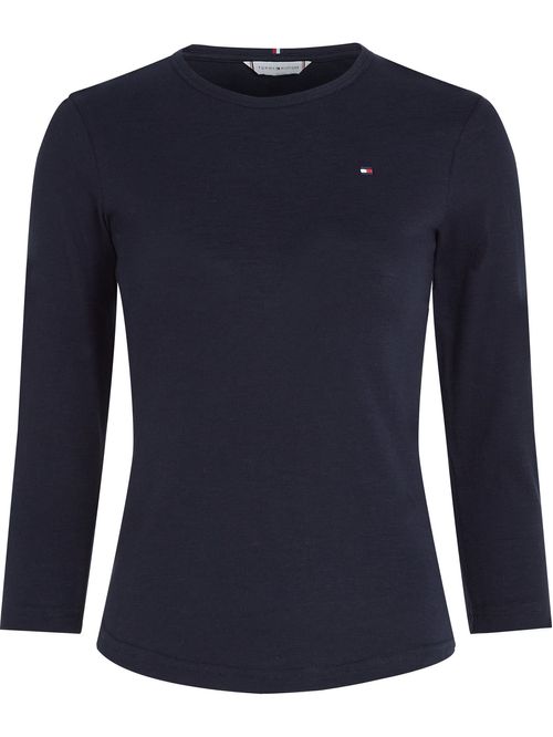 Blusa de algodón con mangas tres cuartos