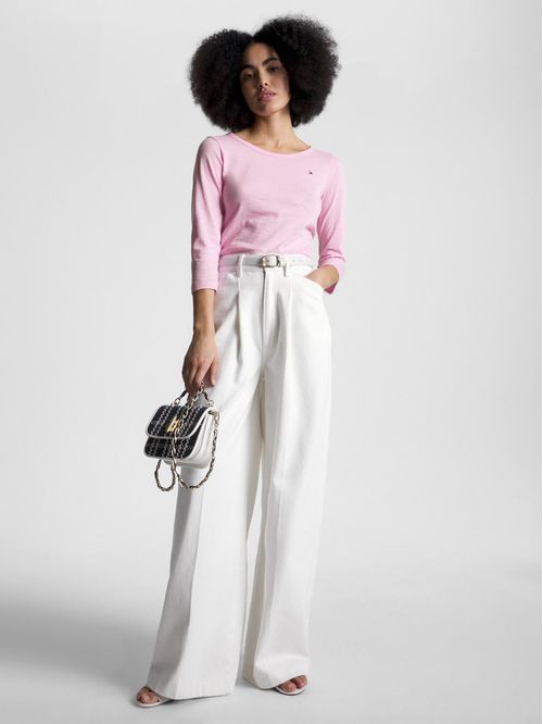 Blusa de algodón con mangas tres cuartos