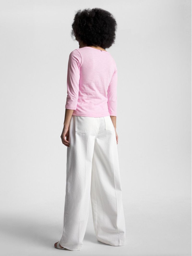 Blusa-de-algodon-con-mangas-tres-cuartos-
