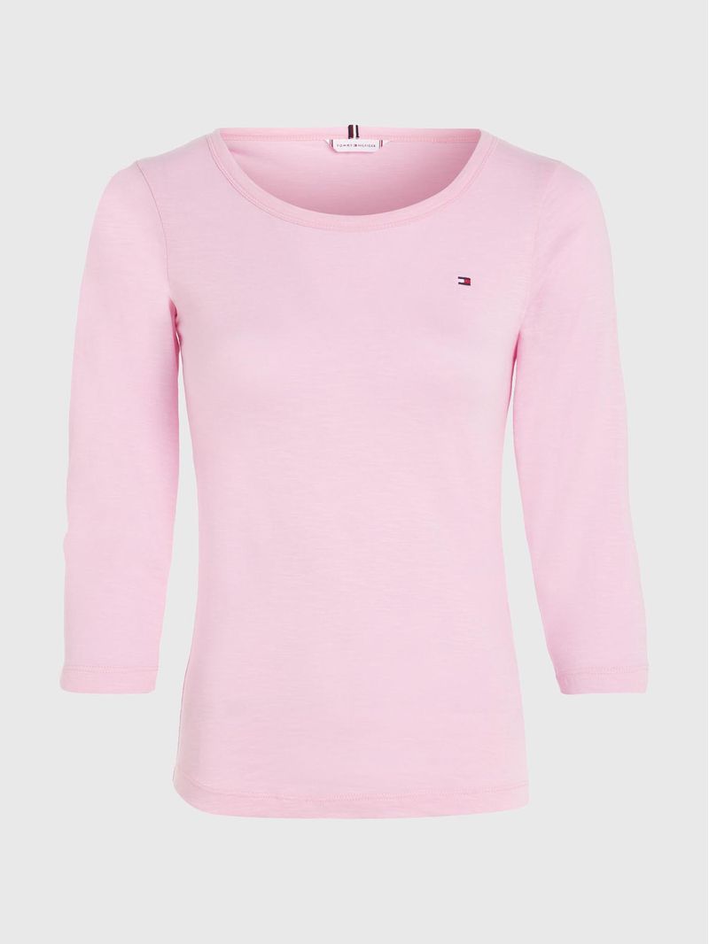 Blusa-de-algodon-con-mangas-tres-cuartos-