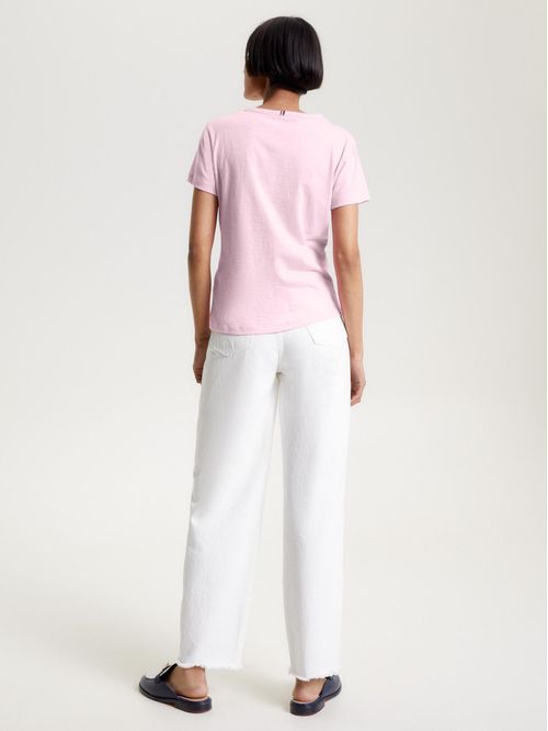 Blusa slub de cuello redondo