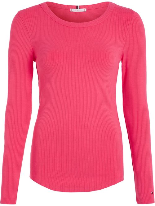 Camiseta acanalada slim de manga larga