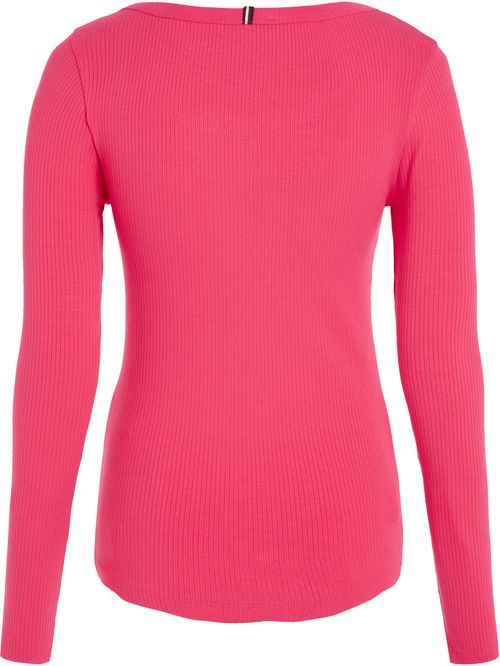 Camiseta acanalada slim de manga larga