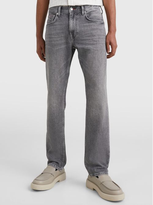 Jeans denton rectos con efecto desteñido