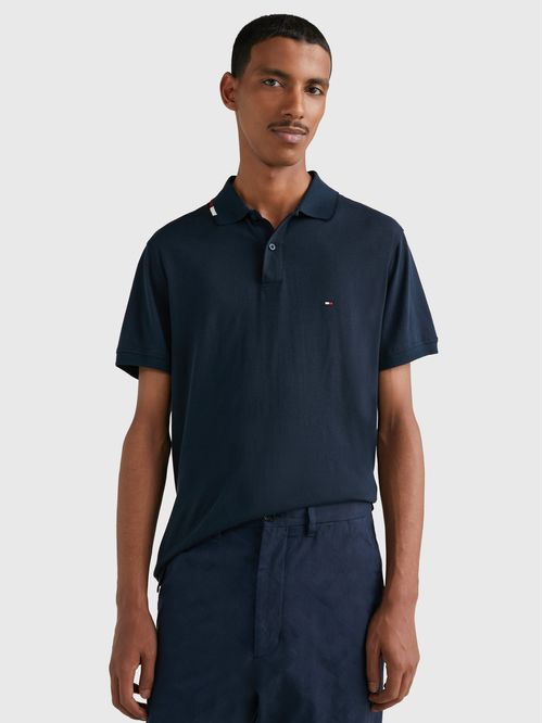 Polo de punto con cuello ribeteado