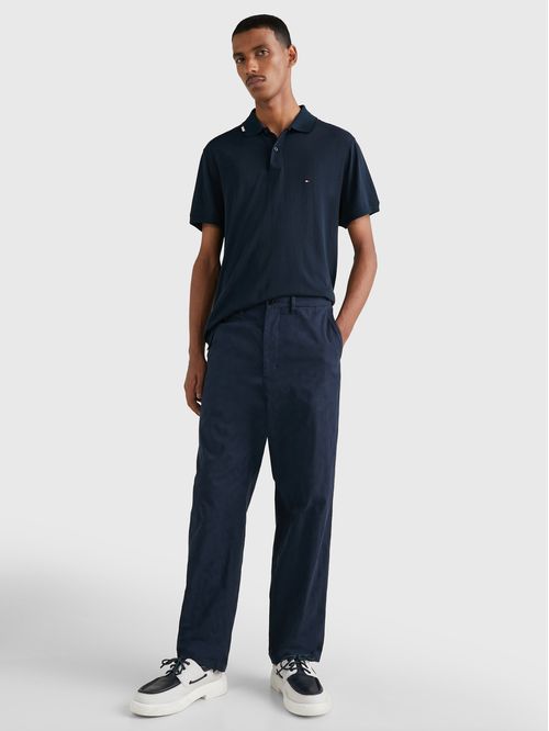 Polo de punto con cuello ribeteado