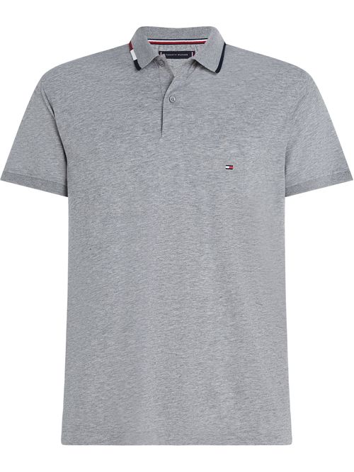 Polo de punto con cuello ribeteado