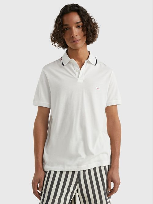 Polo de punto con cuello ribeteado