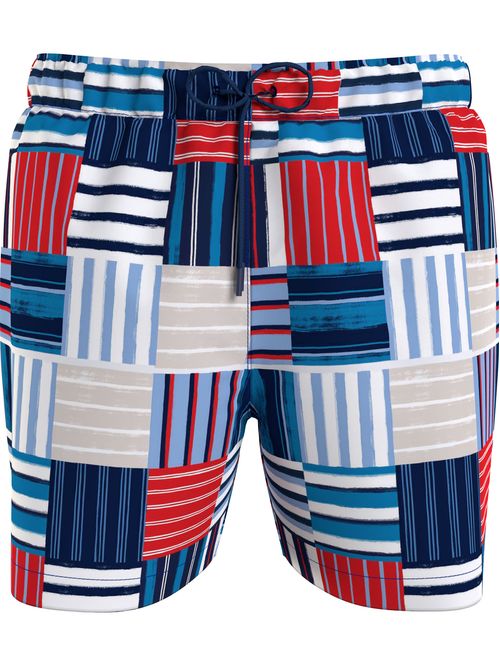 Pantaloneta de baño a cuadros de medio largo Essential