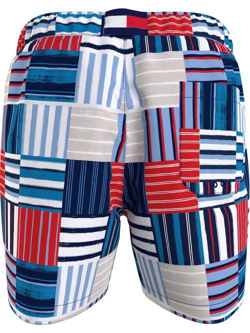 Pantaloneta de baño a cuadros de medio largo Essential