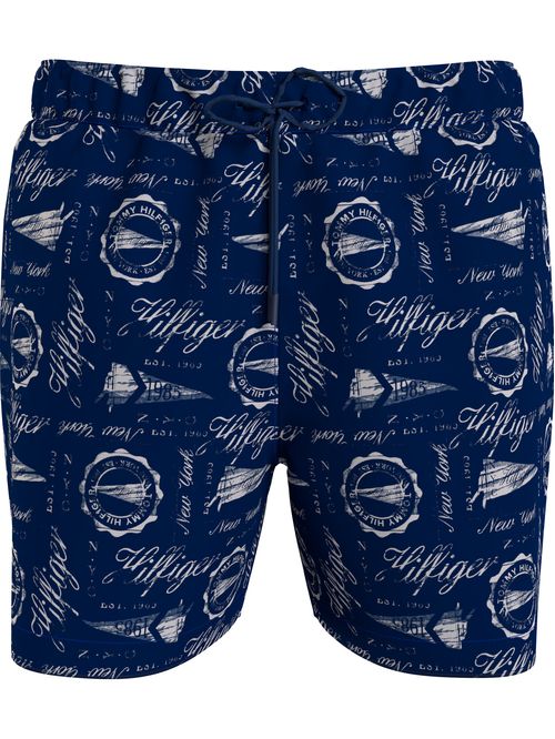 Pantaloneta de baño a cuadros de medio largo Essential