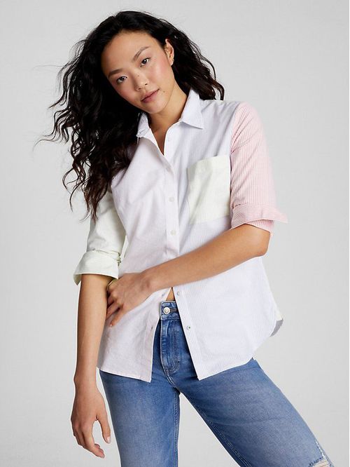 Camisa oxford de corte regular con diseño de rayas