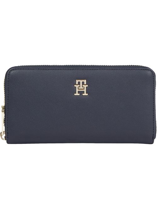 Billetera grande con zipper y monograma TH