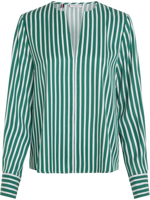 Blusa amplia de rayas con cuello en V