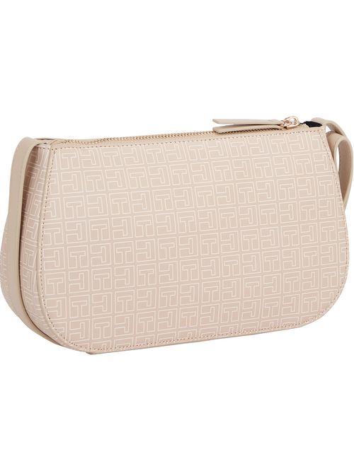 Bolso bandolera con logo metalizado