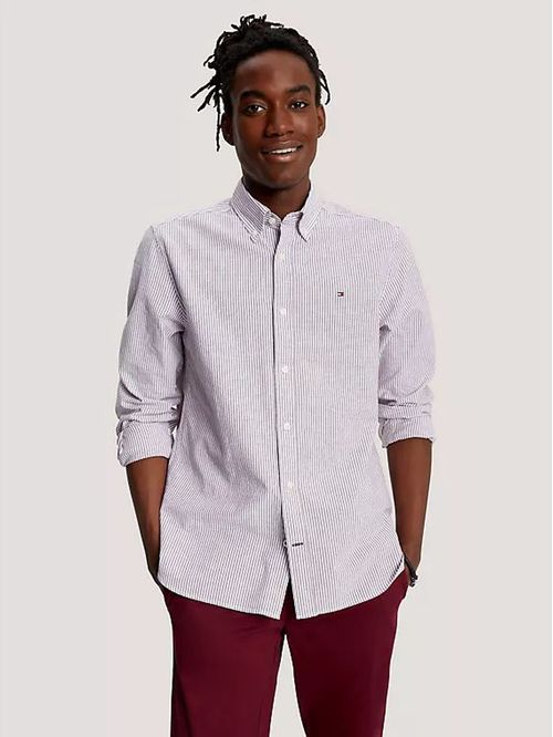 Camisa oxford de corte regular a rayas