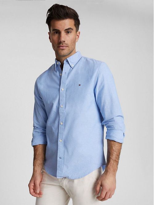 Camisa oxford de corte regular a rayas