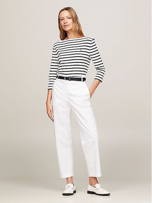 Camiseta de cuello barco y manga tres cuartos