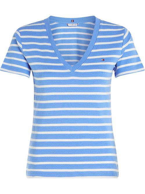 Camiseta de rayas con cuello en V