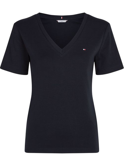 Camiseta de rayas con cuello en V