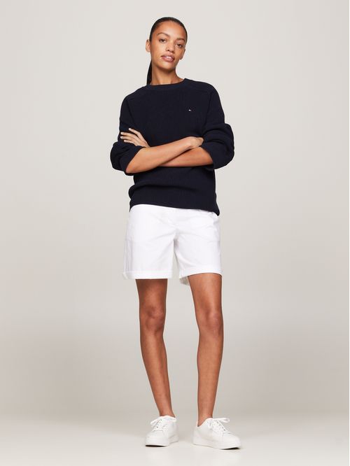 Pantalón chino corto de corte Mom