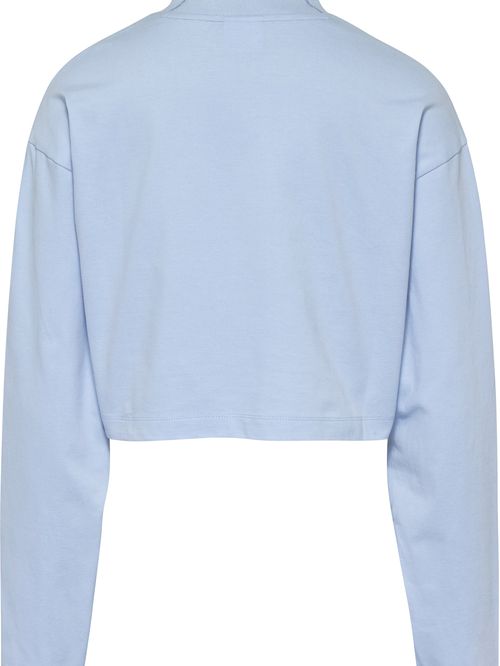 Crop top con cuello perkins y parche