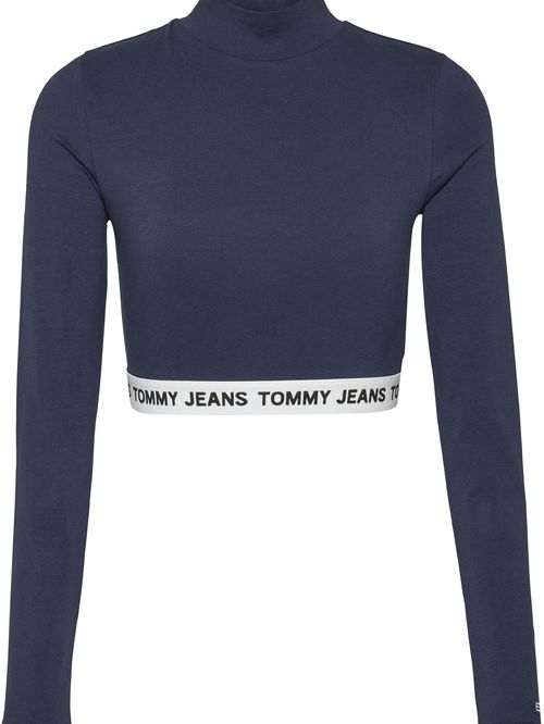 Crop top de manga larga y cuello alto