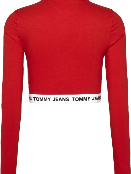 Crop top de manga larga y cuello alto