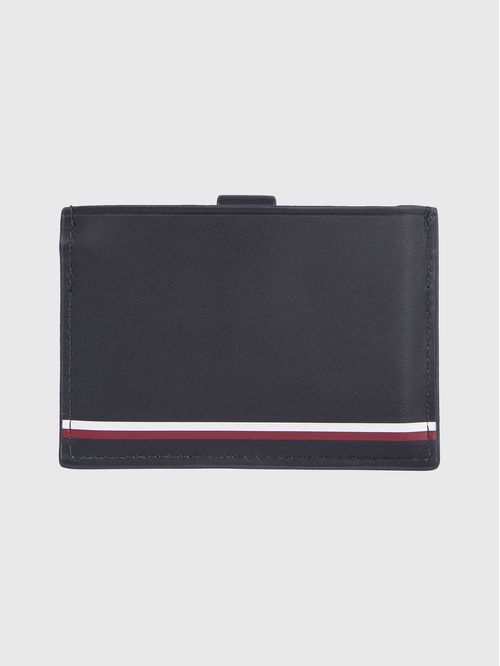 Tarjetero de cuero con cierre a presión