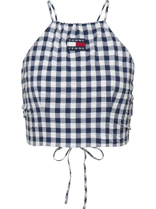 Top de cuadros Vichi con tiras anudables