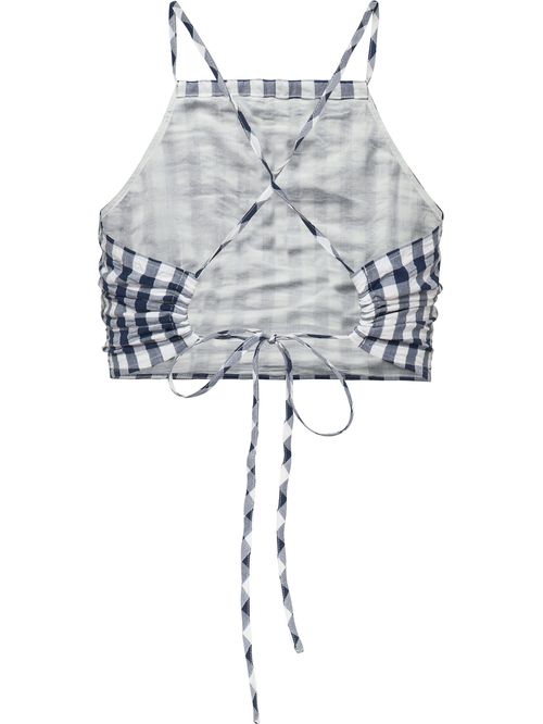Top de cuadros Vichi con tiras anudables