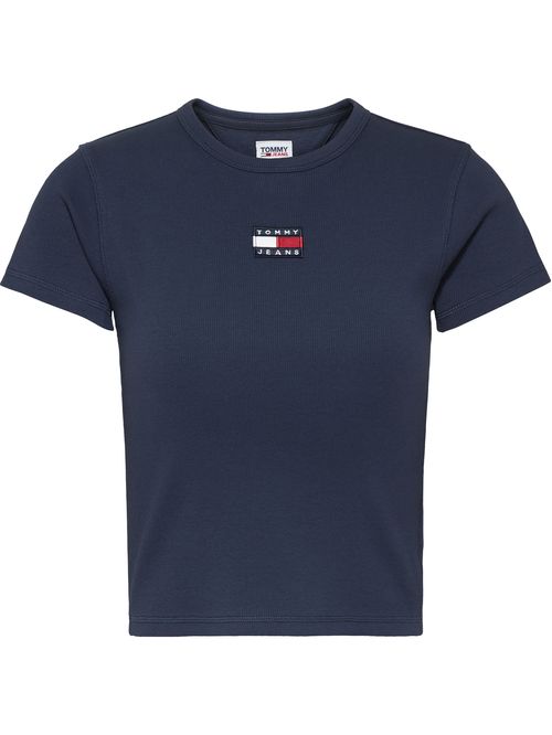 T-shirt cropped con parche