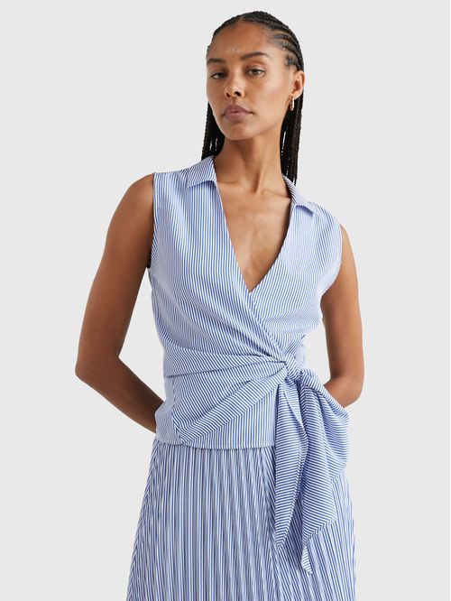 Blusa cruzada con diseño de rayas Ithaca