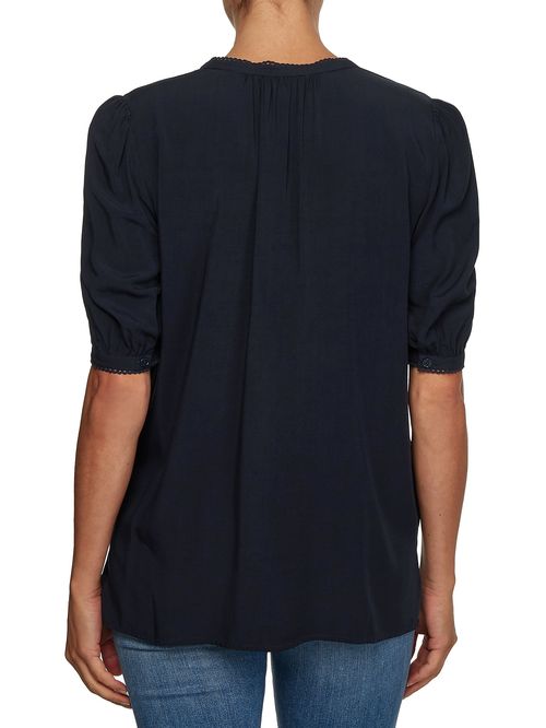 Blusa de cuello Henley con corte amplio