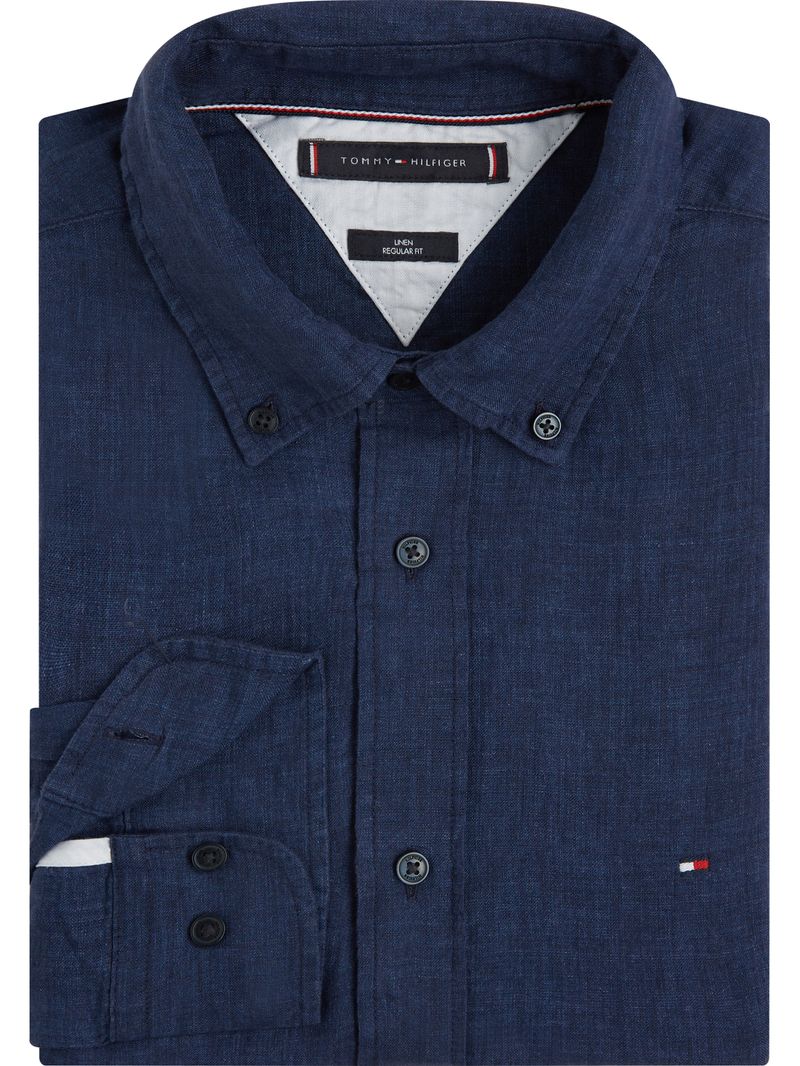 Camisa-en-popelin-de-lino-de-corte-regular