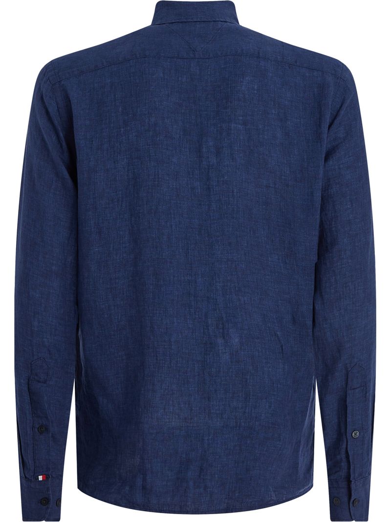 Camisa-en-popelin-de-lino-de-corte-regular