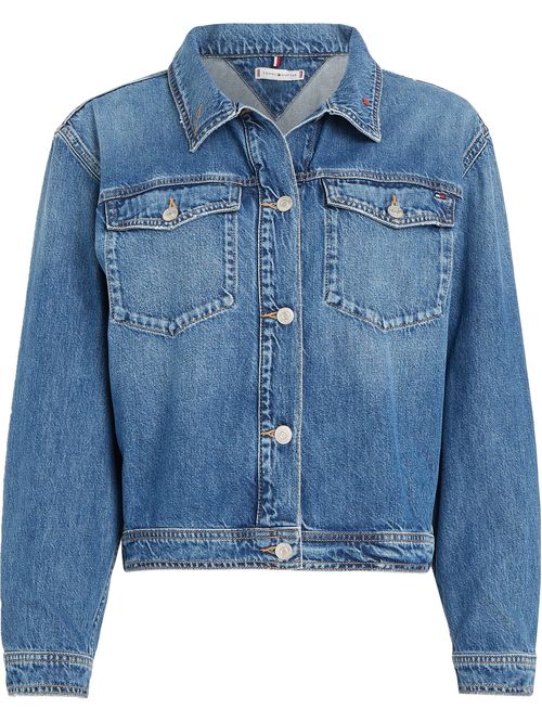 Jacket denim con con bolsillos de solapa