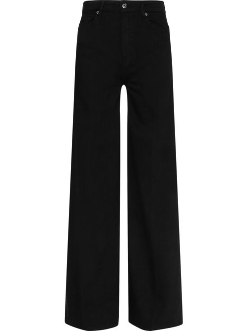 Jeans altos de  pernera ancha acampanada